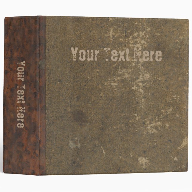 Old distressed book - faux canvas leather cover binder (Front/Spine)