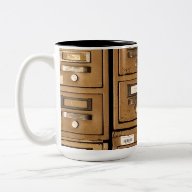 Old Disused Filing Cabinets Two-Tone Coffee Mug (Left)