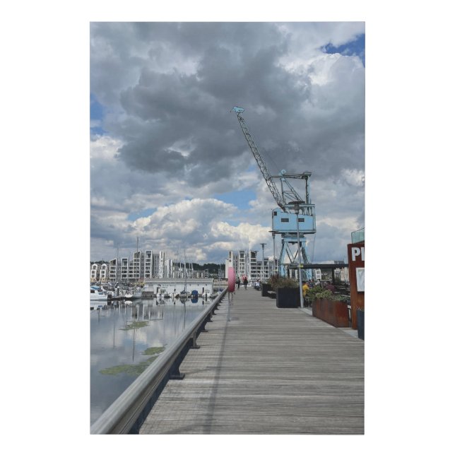 Old Dockside Crane at Chatham Faux Canvas Print (Front)