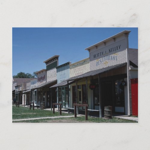 Old Dodge City storefronts in Dodge City Kansas Postcard