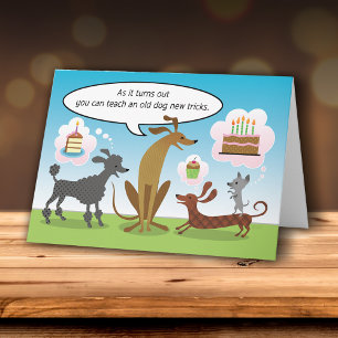 Old Dog Humor Cupcake Birthday Cake Card