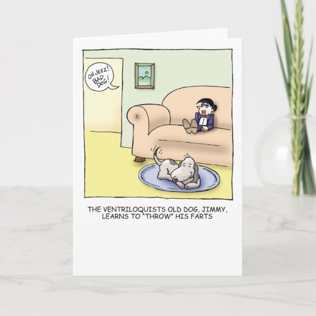 Old Dog Humorous Birthday Card (Front)