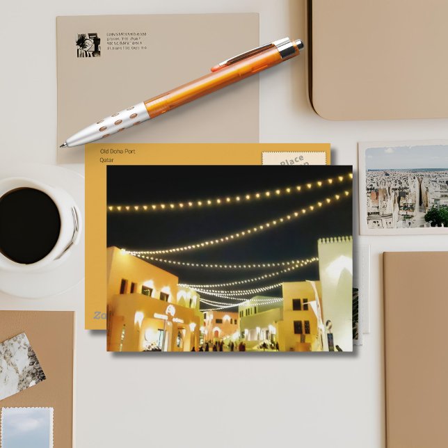 Old  Doha Port  at night Postcard (Creator Uploaded)