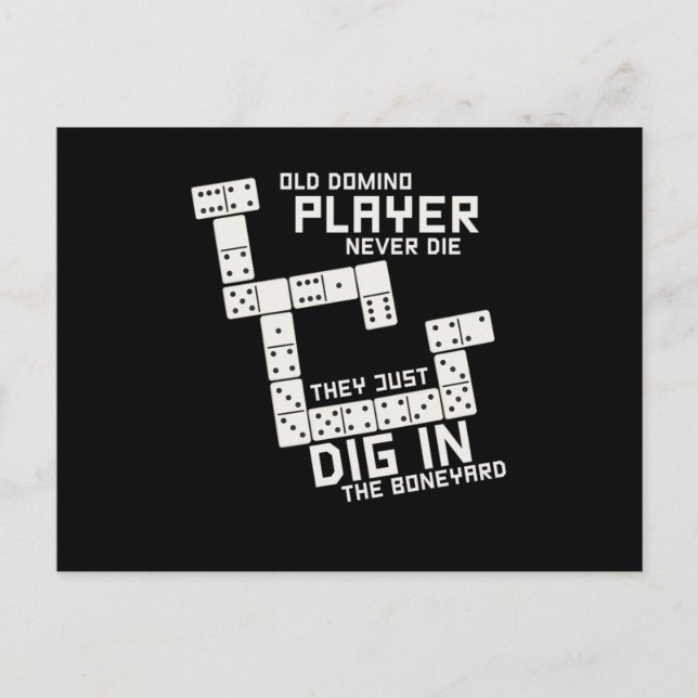 Old Domino Player Dominoes Tiles Puzzler Game Gift Postcard (Front)