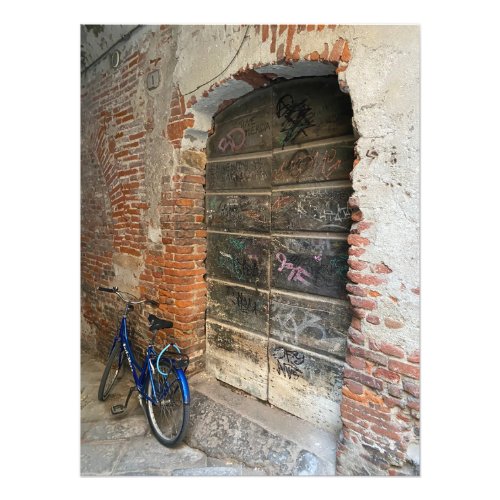 Old Door and Bicycle in Lucca Italy Photo Print