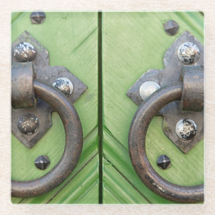 Old door glass coaster