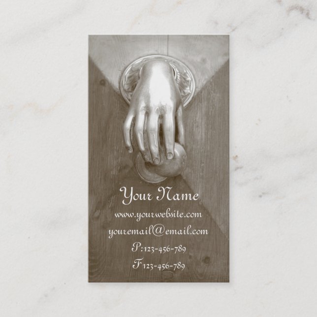 Old Door Knocker Business Card (Front)