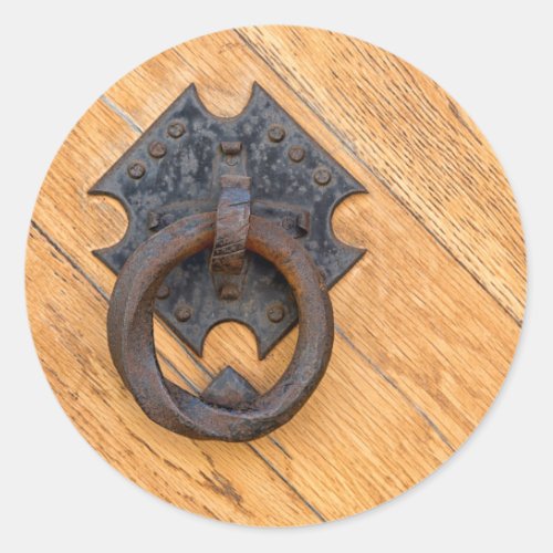 Old door knocker classic round sticker