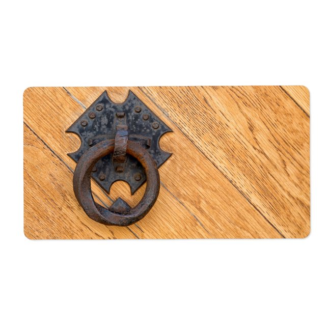 Old door knocker label (Front)