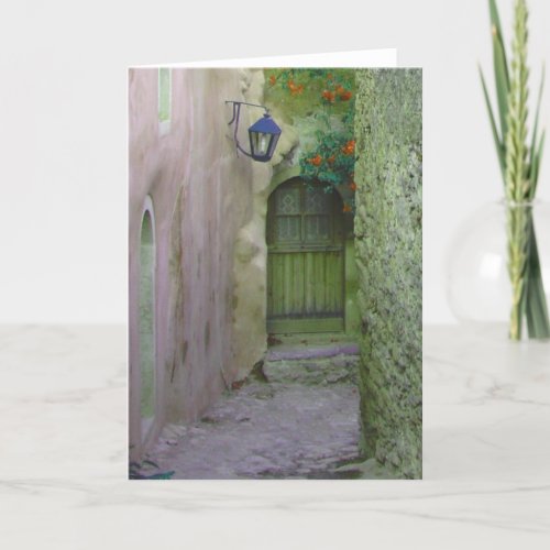 Old Doorway in an old alley in an old village Card