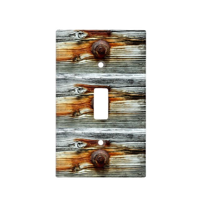 old driftwood grey board light switch cover (Front)