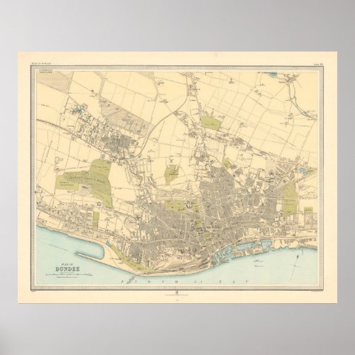 Old Dundee Scotland Map 1912  Poster