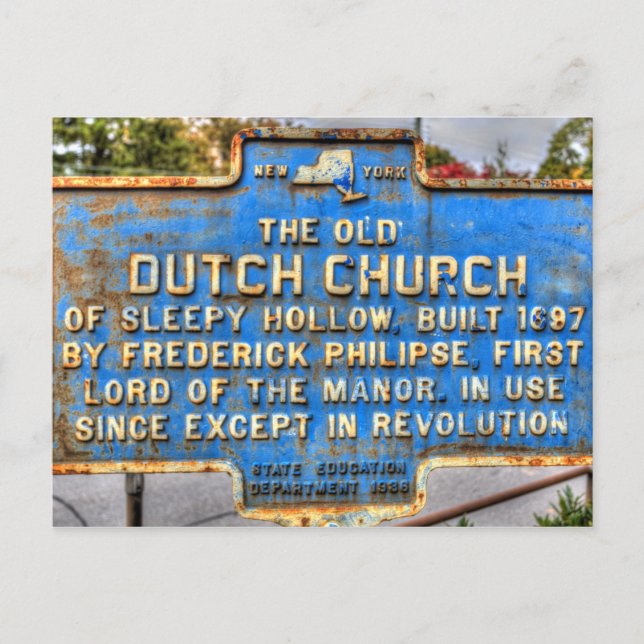 Old Dutch Church Sleepy Hollow Sign Postcard (Front)