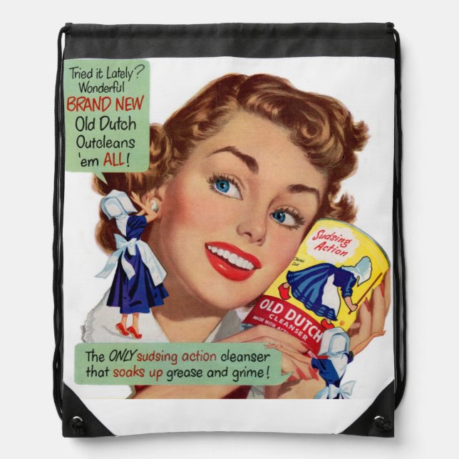 Old Dutch Cleanser lady Drawstring Bag (Front)