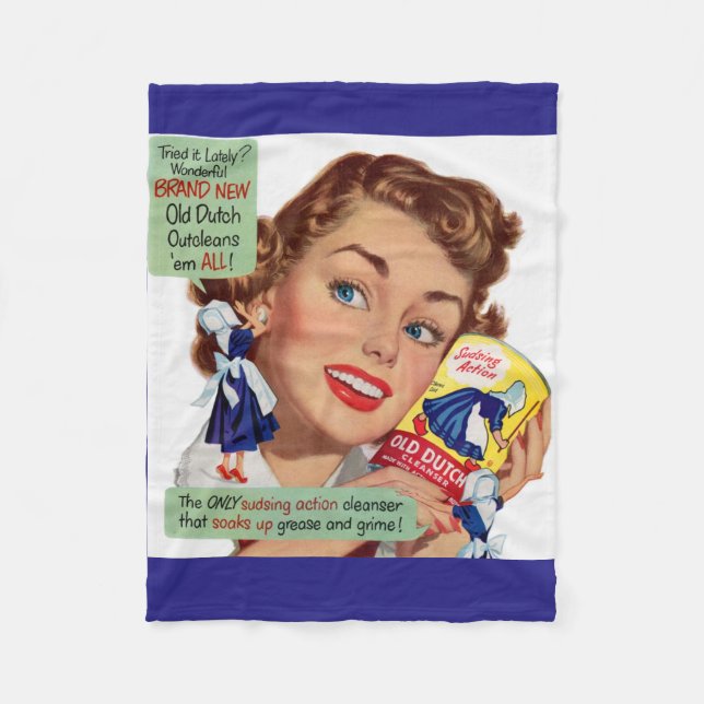 Old Dutch Cleanser lady Fleece Blanket (Front)