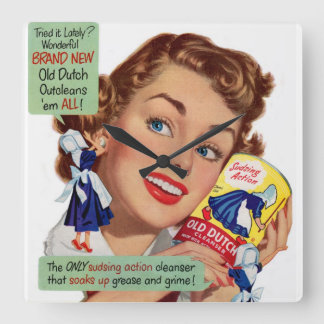 Old Dutch Cleanser lady Square Wall Clock
