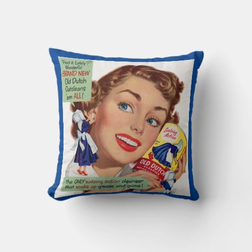 Old Dutch Cleanser lady Throw Pillow