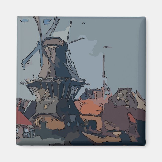 Old Dutch Windmill Magnet (Front)