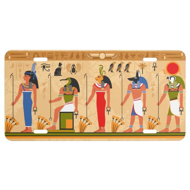 old Egyptian civilization draw License Plate (Front)