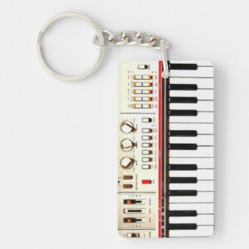 Old Electric Keyboard Keychain by pixelholic at Zazzle
