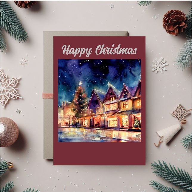  Old England at Christmas Holiday Card (Christmas scene card that can be personalized to fit your needs.)