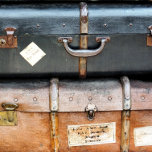 OLD ENGLAND AWARD<br><div class="desc">Old suitcases from the 1940's stacked on the railway station platform ready to be collected by the owners. England UK.</div>