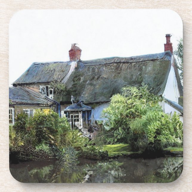 OLD ENGLAND COTTAGE BEVERAGE COASTER (Front)
