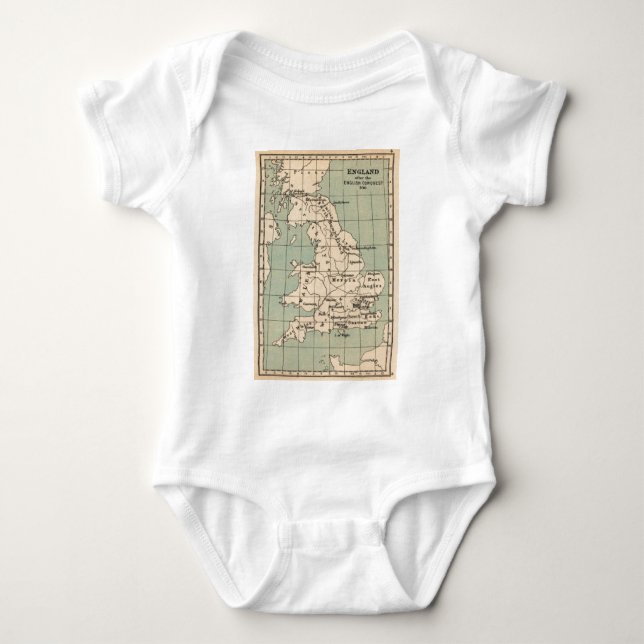 Old England Map Baby Bodysuit (Front)