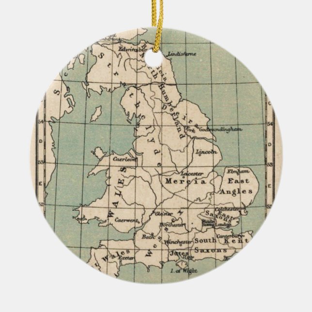 Old England Map Ceramic Ornament (Front)