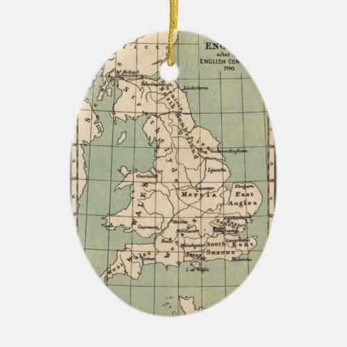 Old England Map Ceramic Ornament