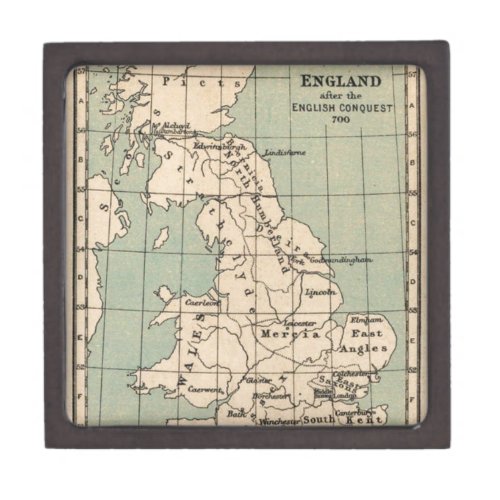 Old England Map Jewelry Box