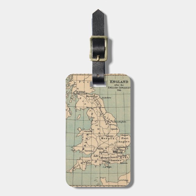 Old England Map Luggage Tag (Front Vertical)
