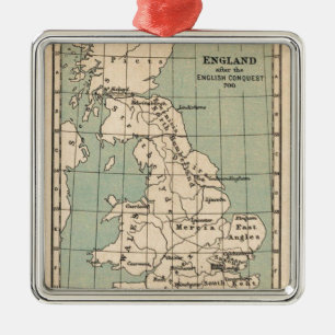 Old England Map Metal Ornament