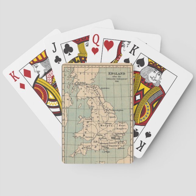 Old England Map Poker Cards (Back)