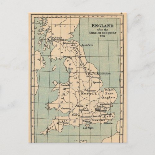Old England Map Postcard