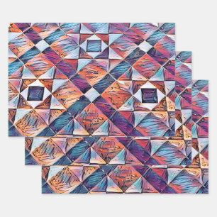 OLD ENGLAND TILED FLOOR WRAPPING PAPER SHEETS