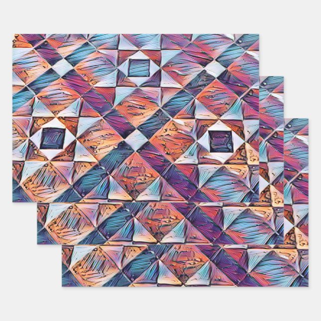 OLD ENGLAND TILED FLOOR WRAPPING PAPER SHEETS (Set)