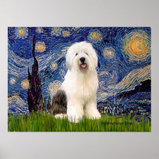 Old English 3  - Starry Night Poster