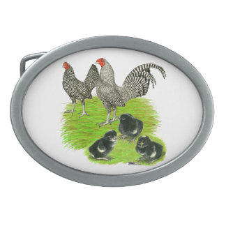 Old English Barred Bantam Family Belt Buckle