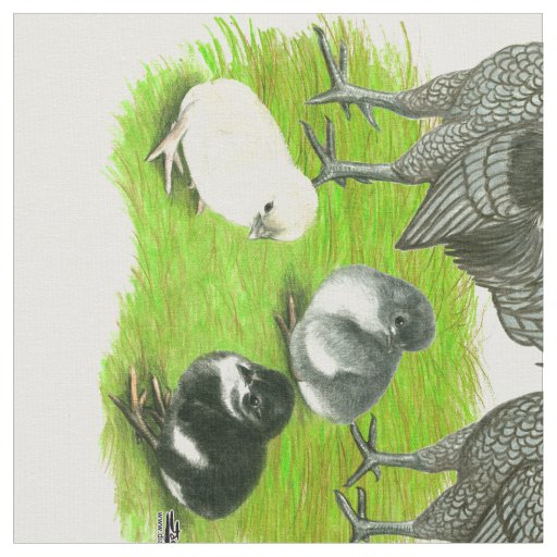 Old English Blue Game Family Fabric