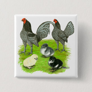 Old English Blue Game Family Pinback Button