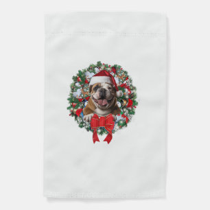 Old English Bulldog Christmas Wreath Decoration Xm Garden Flag