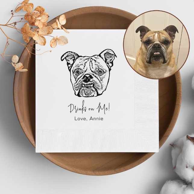 Old English Bulldog Personalized Drink On Me Napkins (Creator Uploaded)