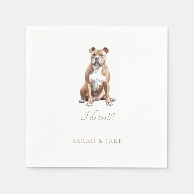 Old English Bulldog Pet Wedding Napkins (Front)