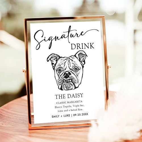 Old English Bulldog Wedding Signature Drink Sign