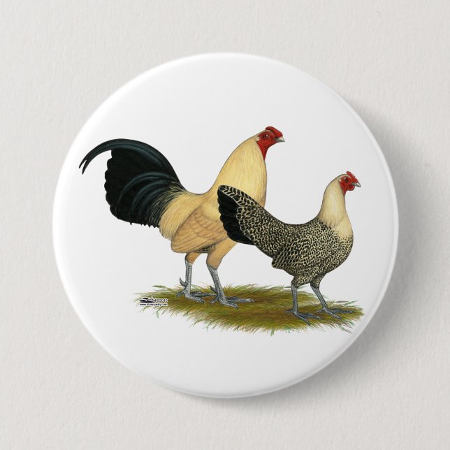 Old English Cream Buttercups Pinback Button (Front)