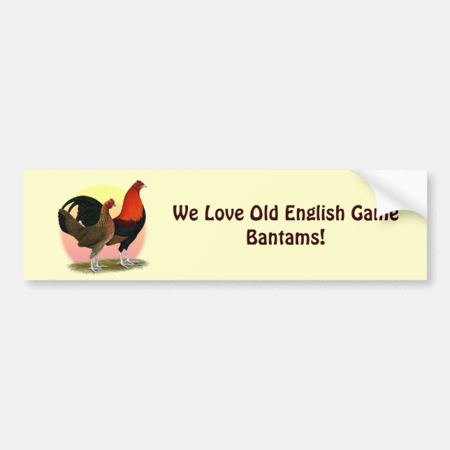 Old English Game Bantam:  BB Red Bumper Sticker (Front)