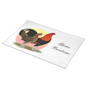 Old English Game Bantam:  BB Red Cloth Placemat