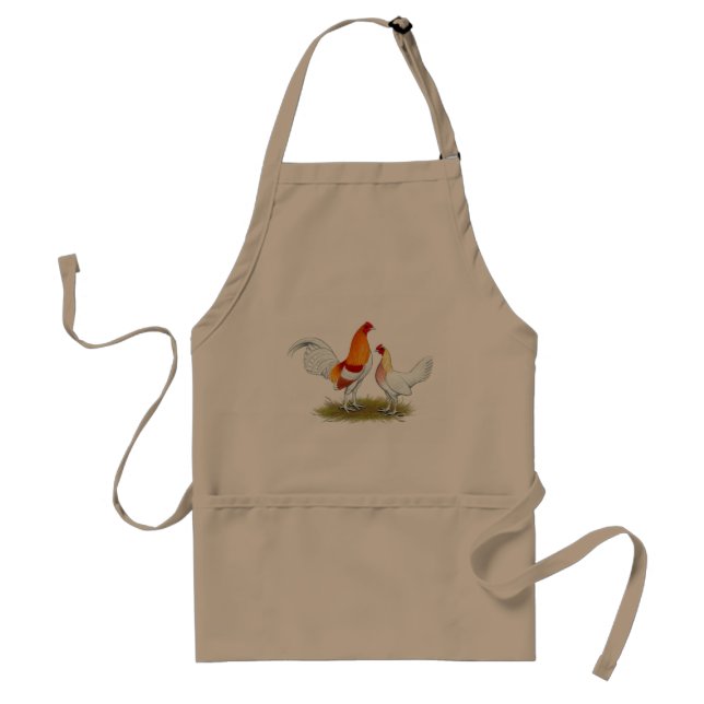 Old English Game Bantam:  Red Pyle Adult Apron (Front)