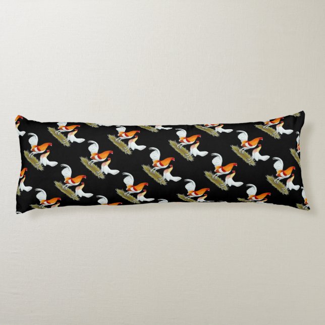 Old English Game Bantam:  Red Pyle Body Pillow (Back)